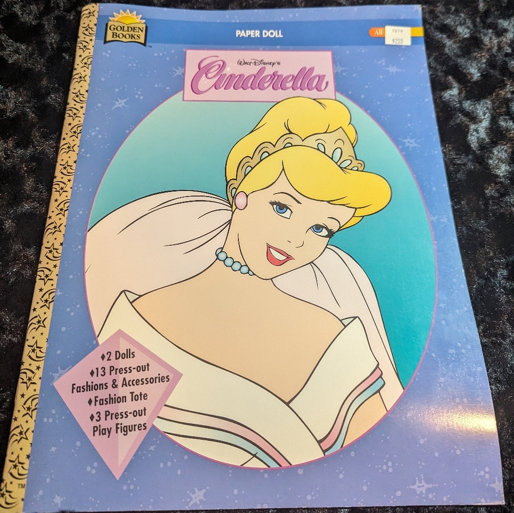 Vintage Disney Cinderella Paper Doll Book Unused Unpunched
